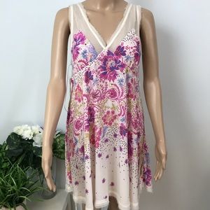 Free People Longwood Pink White Floral Mini Dress